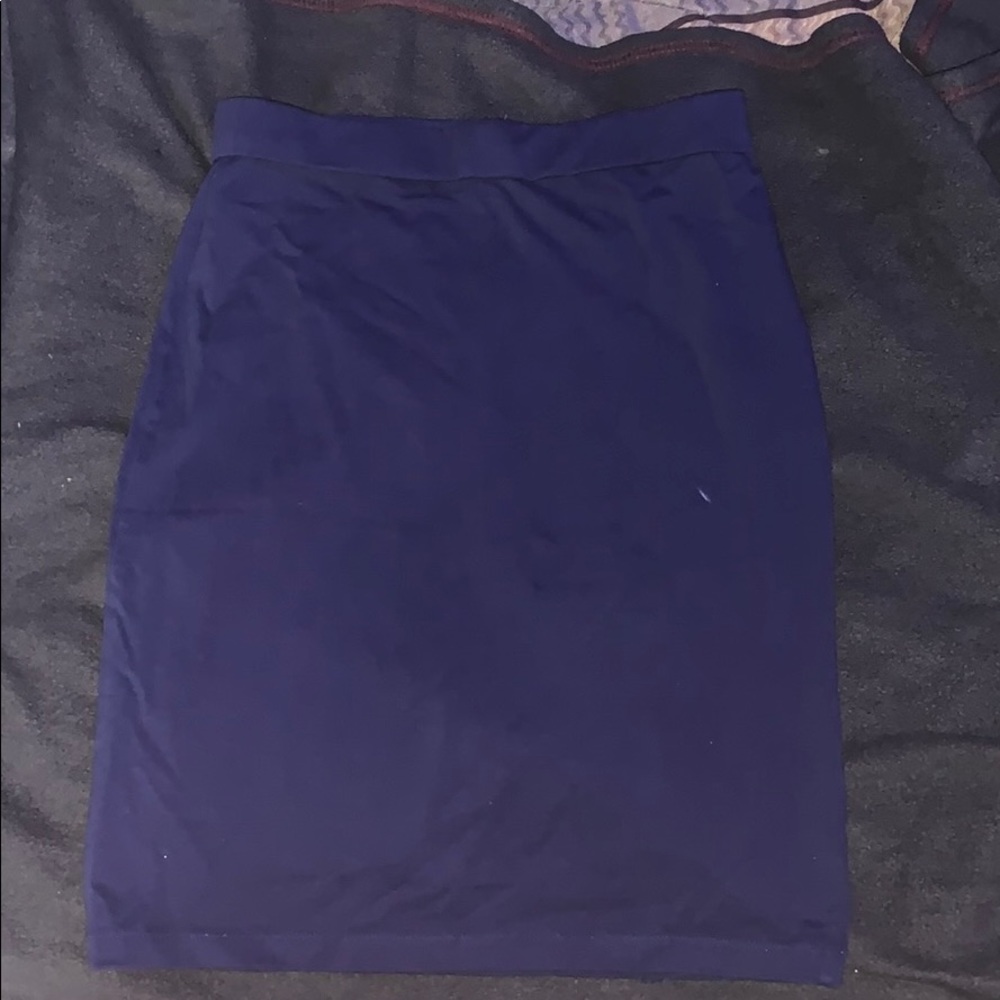 Blue Midi Pencil Skirt